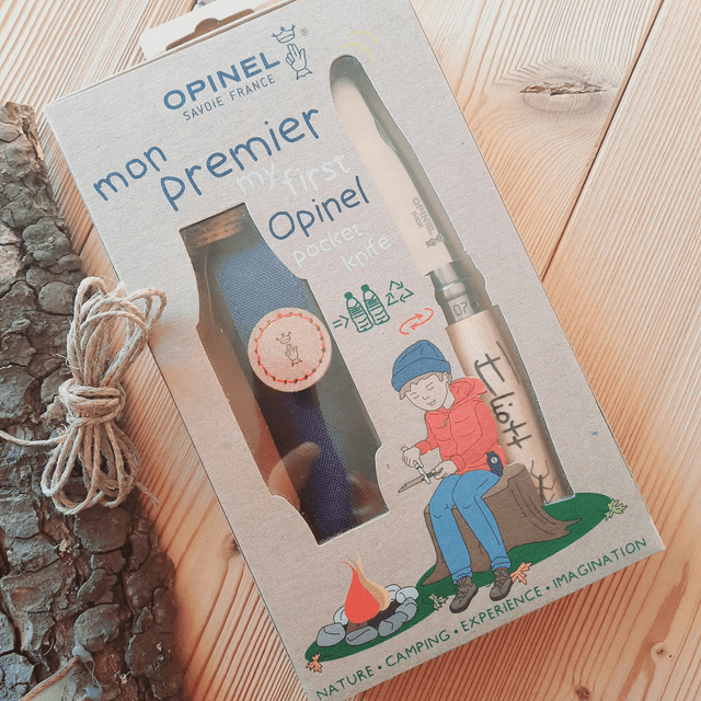 Coffret Couteau Enfant Opinel en Bois de Hêtre - Gravure Insecte et Prénom