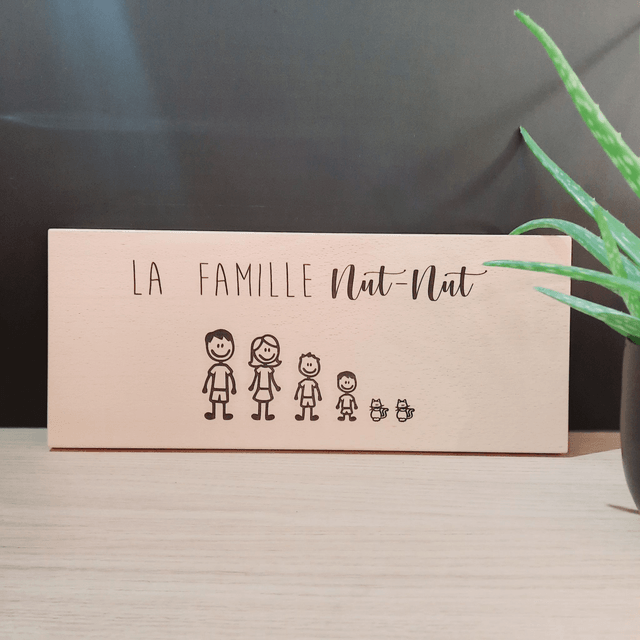 Planche Famille Personnalisable en Hêtre