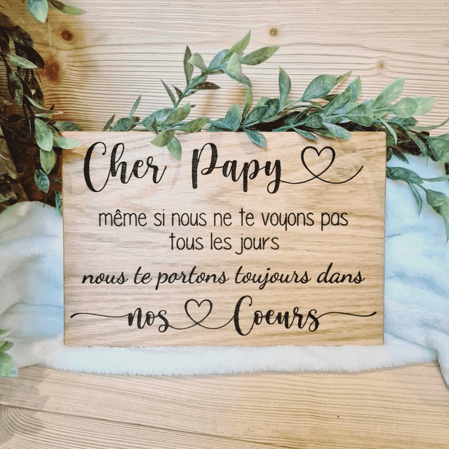Plaque souvenir en Chêne, personnalisable