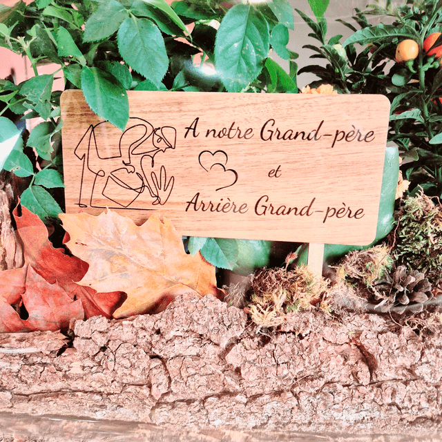 Pancarte Souvenir à piquer - Modèle Jardinier 
